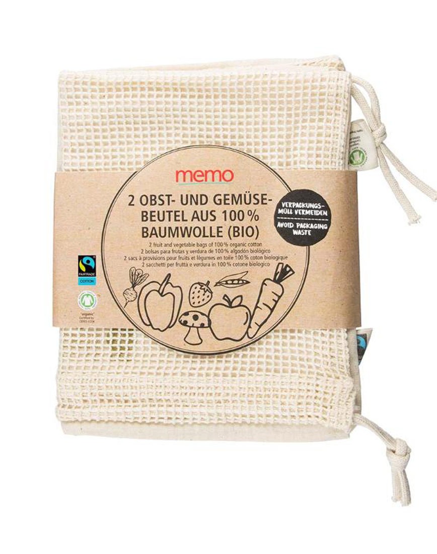 Organic Cotton Bag for Fruits and Vegetables 2piec.